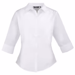 Premier 3/4 Sleeve Poplin Blouse / Plain Work Shirt - 20, White