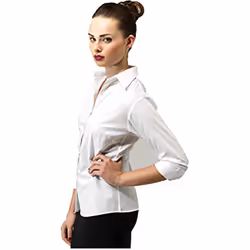Premier 3/4 Sleeve Poplin Blouse / Plain Work Shirt - 20, White