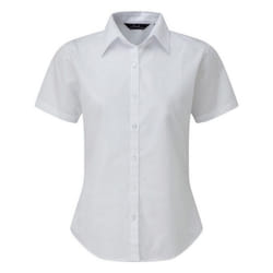 Premier Short Sleeve Poplin Blouse / Plain Work Shirt - 22, White