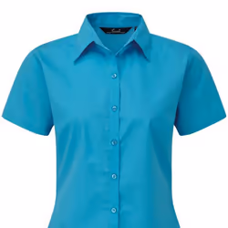 Premier Short Sleeve Poplin Blouse / Plain Work Shirt - 12, Turquoise