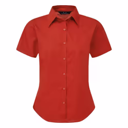 Premier Short Sleeve Poplin Blouse / Plain Work Shirt - 20, Red