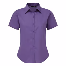 Premier Short Sleeve Poplin Blouse / Plain Work Shirt - 26, Purple