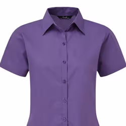 Premier Short Sleeve Poplin Blouse / Plain Work Shirt - 26, Purple