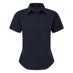 Premier Short Sleeve Poplin Blouse / Plain Work Shirt - 22, Navy