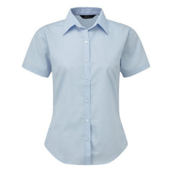 Premier Short Sleeve Poplin Blouse / Plain Work Shirt - 26, Light Blue