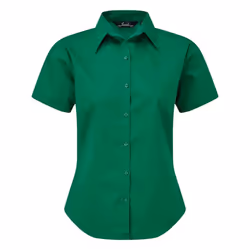 Premier Short Sleeve Poplin Blouse / Plain Work Shirt - 26, Emerald