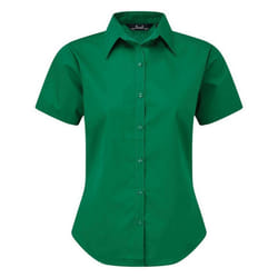 Premier Short Sleeve Poplin Blouse / Plain Work Shirt - 26, Emerald