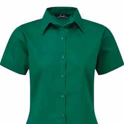 Premier Short Sleeve Poplin Blouse / Plain Work Shirt - 26, Emerald