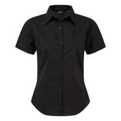 Premier Short Sleeve Poplin Blouse / Plain Work Shirt - 26, Black