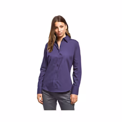 Premier Womens/Ladies Poplin Long Sleeve Blouse / Plain Work Shirt - 8, Purple