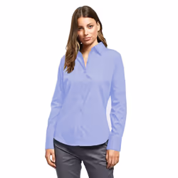 Premier Womens/Ladies Poplin Long Sleeve Blouse / Plain Work Shirt - 8, Mid blue