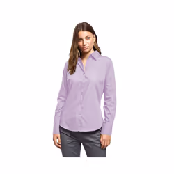 Premier Womens/Ladies Poplin Long Sleeve Blouse / Plain Work Shirt - 14, Lilac