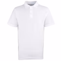 Premier Mens Stud Heavyweight Plain Pique Polo Shirt - S, White