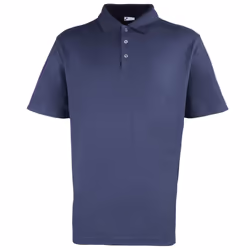 Premier Mens Stud Heavyweight Plain Pique Polo Shirt - S, Navy