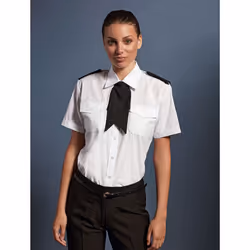 Premier Womens/Ladies Short Sleeve Pilot Blouse / Plain Work Shirt - 12, White