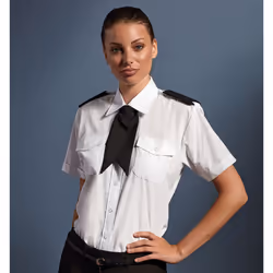 Premier Womens/Ladies Short Sleeve Pilot Blouse / Plain Work Shirt - 12, White