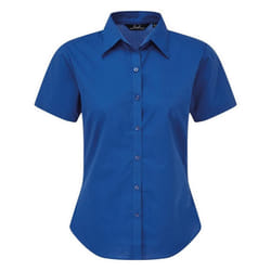 Premier Short Sleeve Poplin Blouse / Plain Work Shirt - 22, Royal