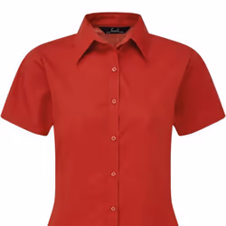 Premier Short Sleeve Poplin Blouse / Plain Work Shirt - 26, Red