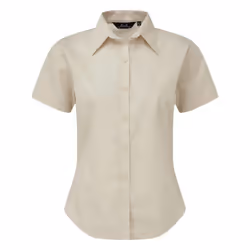 Premier Short Sleeve Poplin Blouse / Plain Work Shirt - 20, Natural