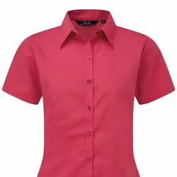 Premier Short Sleeve Poplin Blouse / Plain Work Shirt - 22, Hot Pink