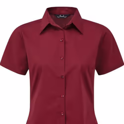 Premier Short Sleeve Poplin Blouse / Plain Work Shirt - 26, Burgundy