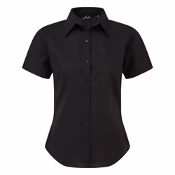 Premier Short Sleeve Poplin Blouse / Plain Work Shirt - 20, Black