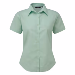 Premier Short Sleeve Poplin Blouse / Plain Work Shirt - 24, Aqua