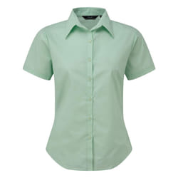 Premier Short Sleeve Poplin Blouse / Plain Work Shirt - 24, Aqua