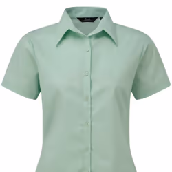 Premier Short Sleeve Poplin Blouse / Plain Work Shirt - 24, Aqua