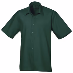 Premier Mens Short Sleeve Formal Poplin Plain Work Shirt - 16.5, Bottle