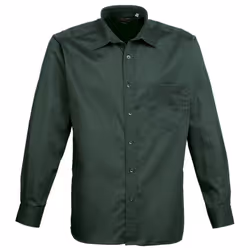 Premier Mens Long Sleeve Formal Plain Work Poplin Shirt - 19, Bottle