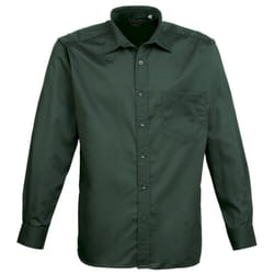 Premier Mens Long Sleeve Formal Plain Work Poplin Shirt - 19, Bottle