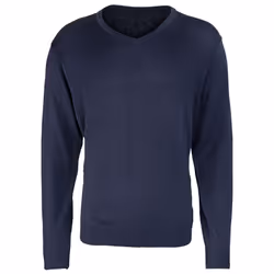 Premier Mens V-Neck Knitted Sweater - 2XL, Navy