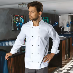 Premier Unisex Cuisine Long Sleeve Chefs Jacket - XL, White