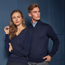 Premier Womens/Ladies V-Neck Knitted Sweater / Top - 8, Navy