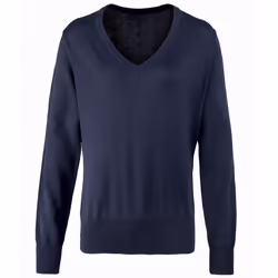 Premier Womens/Ladies V-Neck Knitted Sweater / Top - 16, Navy