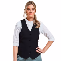 Premier Womens/Ladies Lined Polyester Waistcoat / Bar Wear / Catering - S, Black