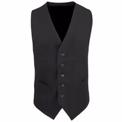 Premier Mens Lined Polyester Waistcoat / Catering / Bar Wear - L, Black