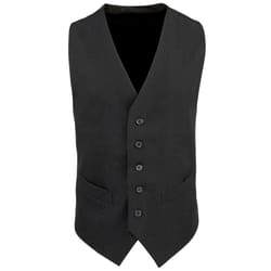 Premier Mens Lined Polyester Waistcoat / Catering / Bar Wear - 2XL, Black
