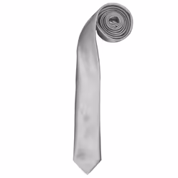 Premier Tie - Mens Slim Retro Work Tie - One Size, Silver
