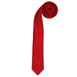 Premier Tie - Mens Slim Retro Work Tie - One Size, Red