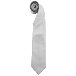 Premier Mens âColoursâ Plain Fashion / Business Tie - One Size, Silver