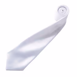 Premier Mens Plain Satin Tie (Narrow Blade) - One Size, White