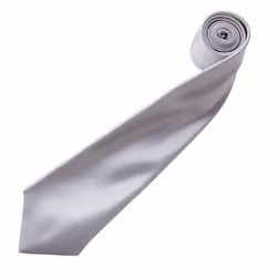 Premier Mens Plain Satin Tie (Narrow Blade) - One Size, Silver Grey