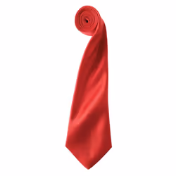Premier Mens Plain Satin Tie (Narrow Blade) - One Size, Red