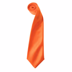 Premier Mens Plain Satin Tie (Narrow Blade) - One Size, Orange