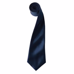 Premier Mens Plain Satin Tie (Narrow Blade) - One Size, Navy