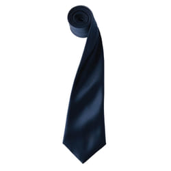 Premier Mens Plain Satin Tie (Narrow Blade) - One Size, Navy