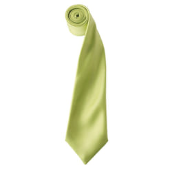 Premier Mens Plain Satin Tie (Narrow Blade) - One Size, Lime