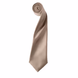 Premier Mens Plain Satin Tie (Narrow Blade) - One Size, Khaki